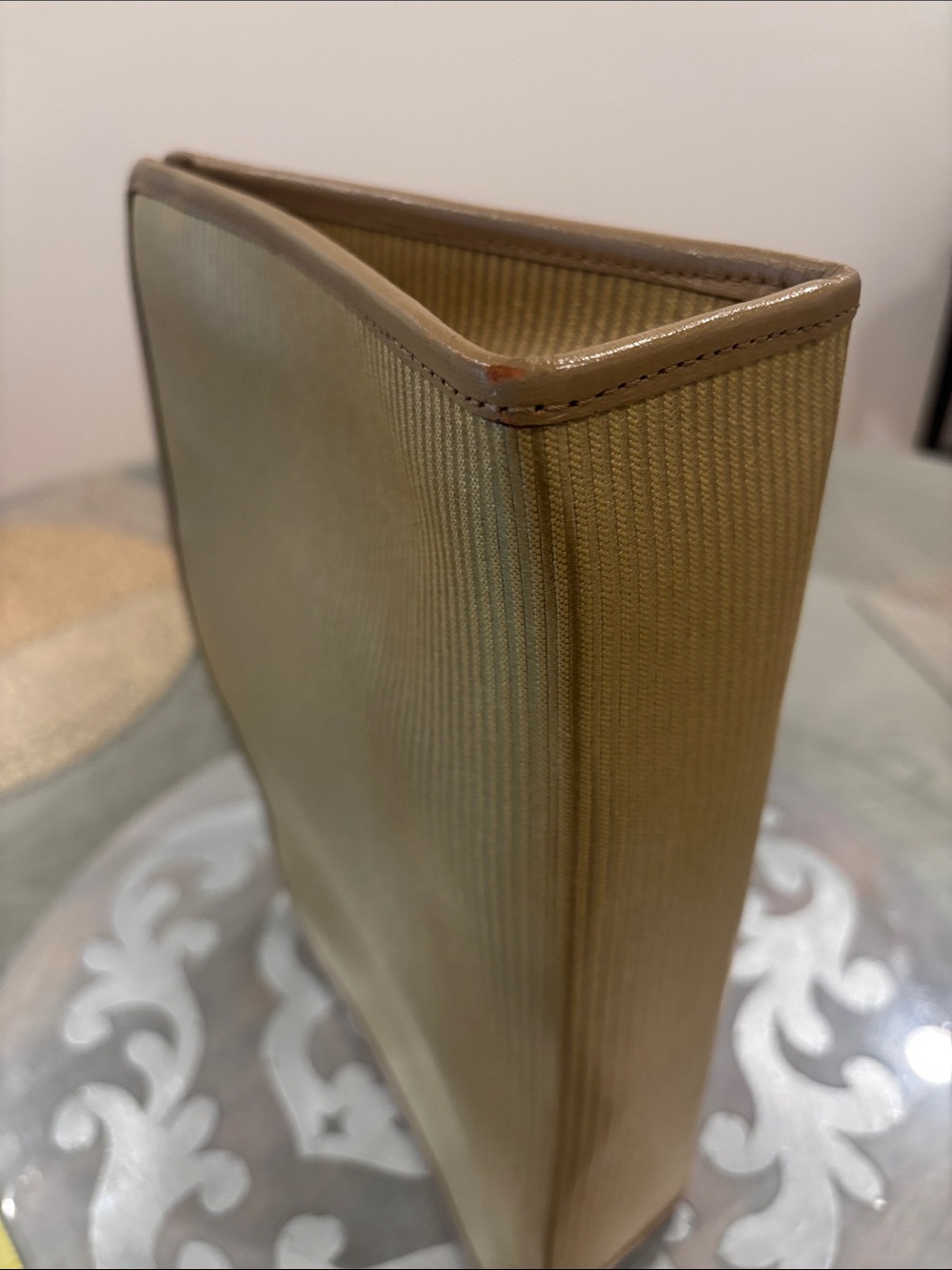 Yves Saint Laurent gold/Tan Canvas clutch or Toiletry Pouch with Gold Hardware - Picture 11 of 16